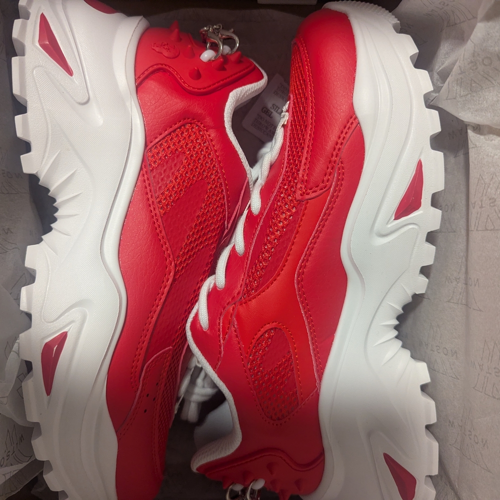 Red and White Men's Sneakers